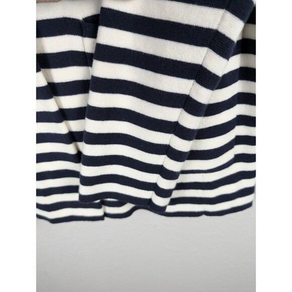 Ann Taylor Loft Navy White Stripe Knit Blazer Jacket S - Picture 7 of 9